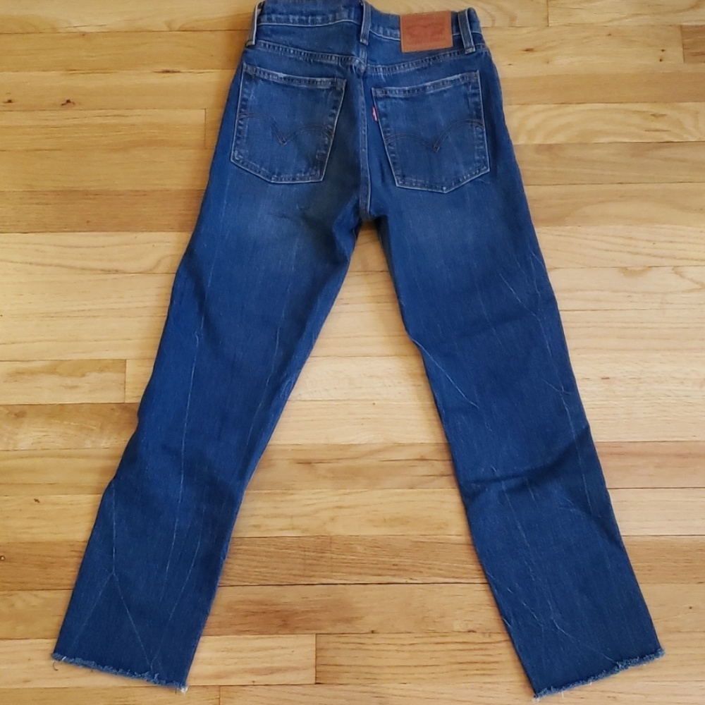 Levi's Vintage High Waisted Cropped Blue Jeans